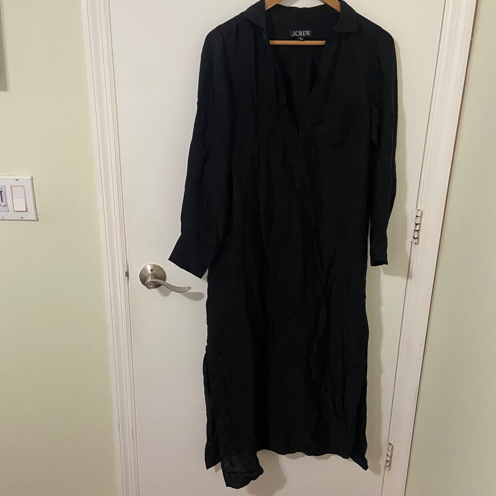 J. Crew | Women’s Black Long Sleeve Tunic Collard Relaxed Fit Dress | Size XS